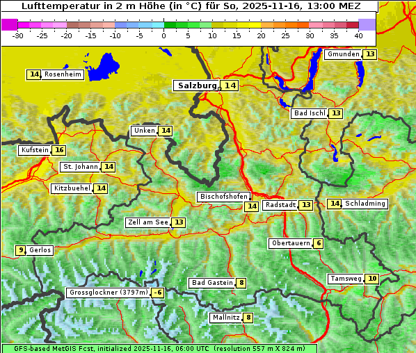 Temperatur, 16. 11. 2025