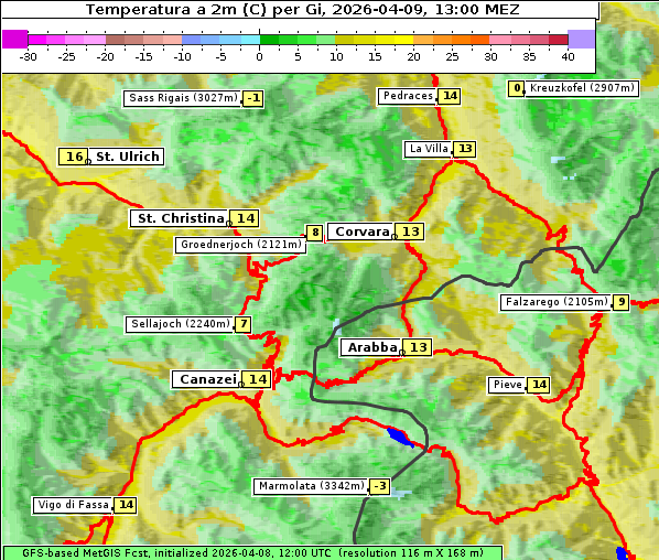 Temperatur, 9. 4. 2026
