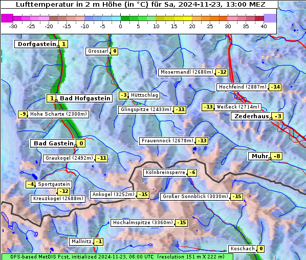 Temperatur, 23. 11. 2024