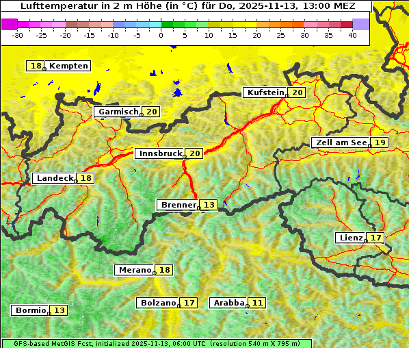 Temperatur, 13. 11. 2025