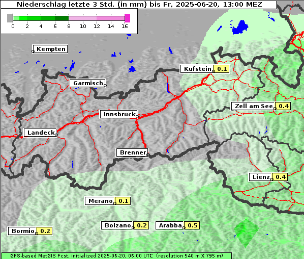 Niederschlag, 20. 6. 2025