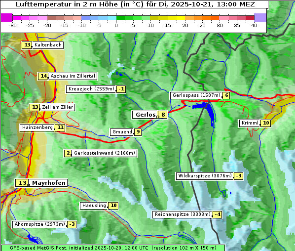 Temperatur, 21. 10. 2025