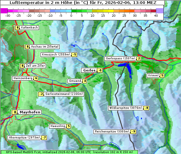 Temperatur, 6. 2. 2026