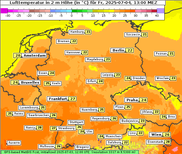 Temperatur, 4. 7. 2025