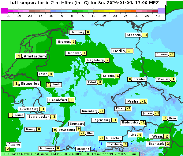 Temperatur, 4. 1. 2026