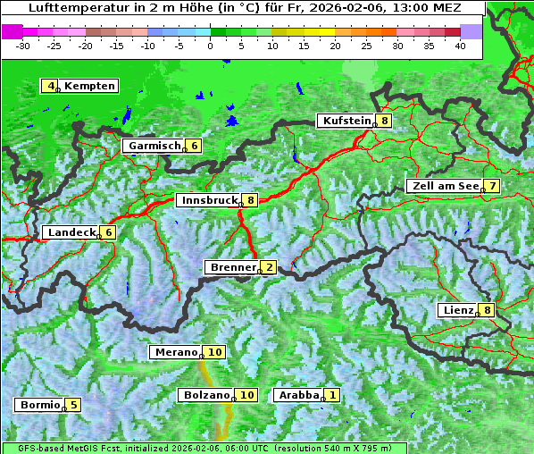 Temperatur, 6. 2. 2026