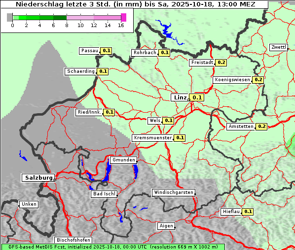 Niederschlag, 18. 10. 2025