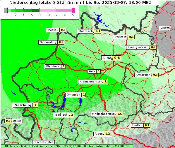 Niederschlag, 7. 12. 2025