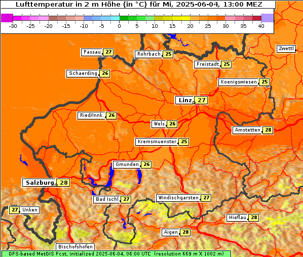 Temperatur, 4. 6. 2025