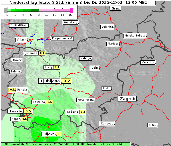 Niederschlag, 2. 12. 2025