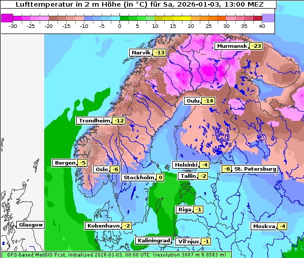 Temperatur, 3. 1. 2026