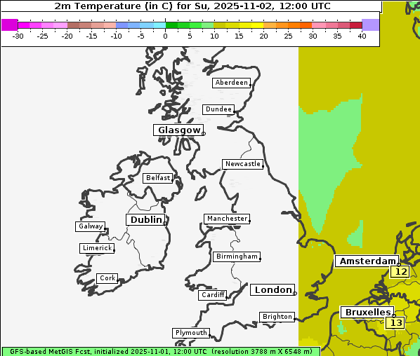 Temperatur, 2. 11. 2025