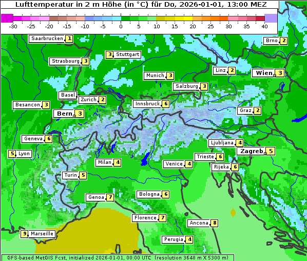 Temperatur, 1. 1. 2026