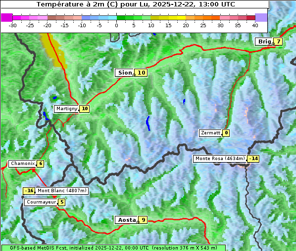 Temperatur, 22. 12. 2025