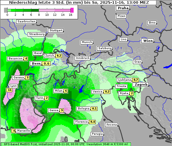 Niederschlag, 16. 11. 2025