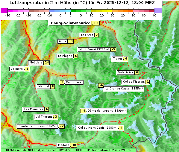 Temperatur, 12. 12. 2025