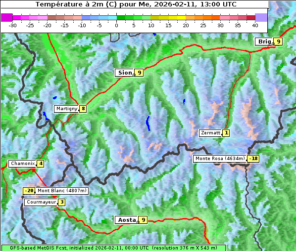 Temperatur, 11. 2. 2026