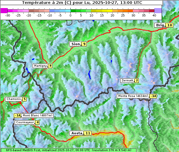 Temperatur, 27. 10. 2025