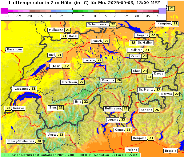 Temperatur, 8. 9. 2025