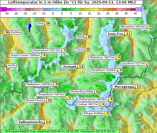 Temperatur, 13. 9. 2025