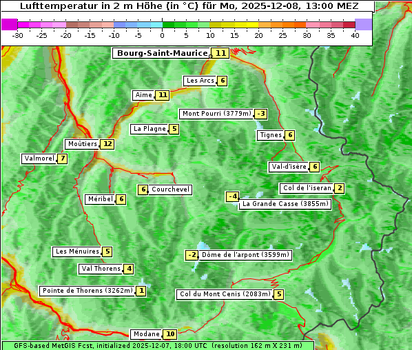 Temperatur, 8. 12. 2025