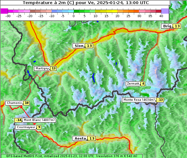 Temperatur, 24. 1. 2025