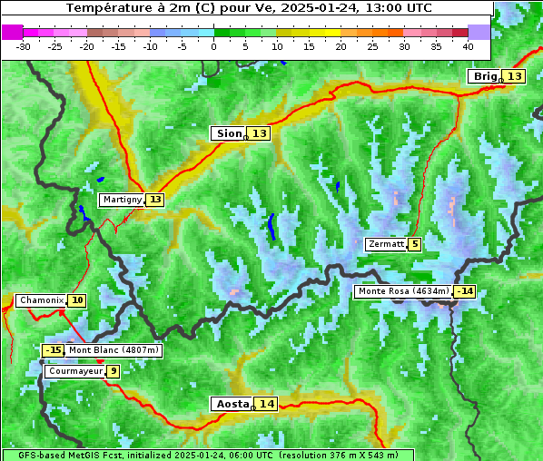 Temperatur, 24. 1. 2025