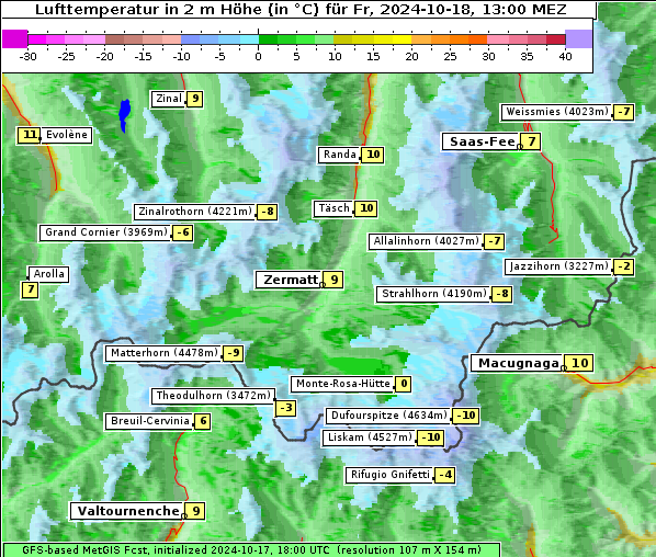 Temperatur, 18. 10. 2024