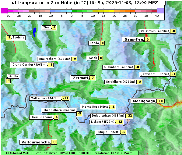 Temperatur, 8. 11. 2025