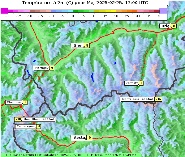 Temperatur, 25. 2. 2025