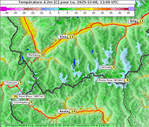 Temperatur, 8. 12. 2025