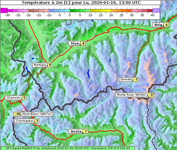 Temperatur, 19. 1. 2026