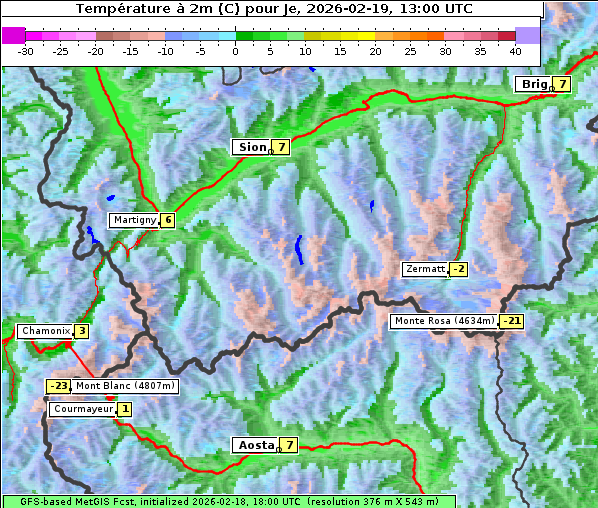 Temperatur, 19. 2. 2026