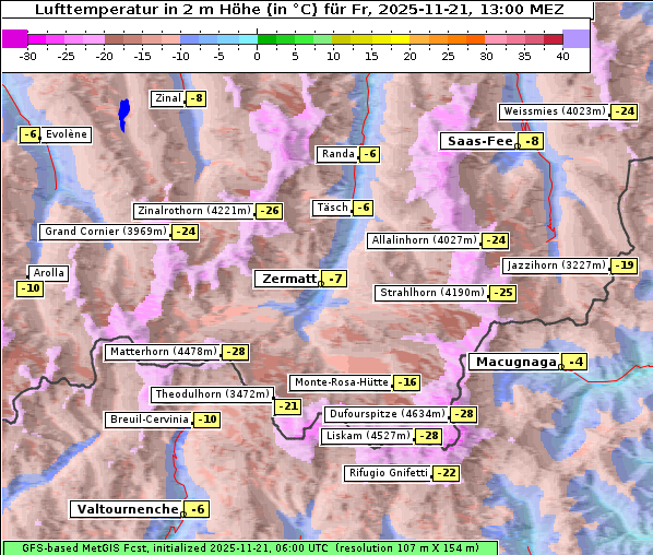 Temperatur, 21. 11. 2025