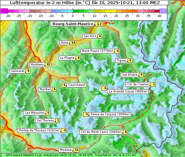 Temperatur, 21. 10. 2025