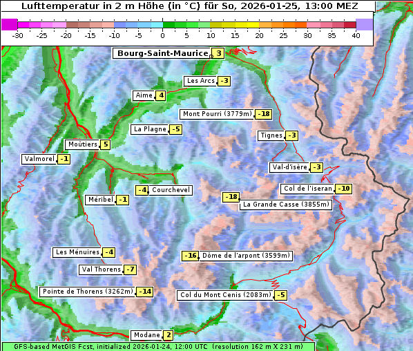 Temperatur, 25. 1. 2026
