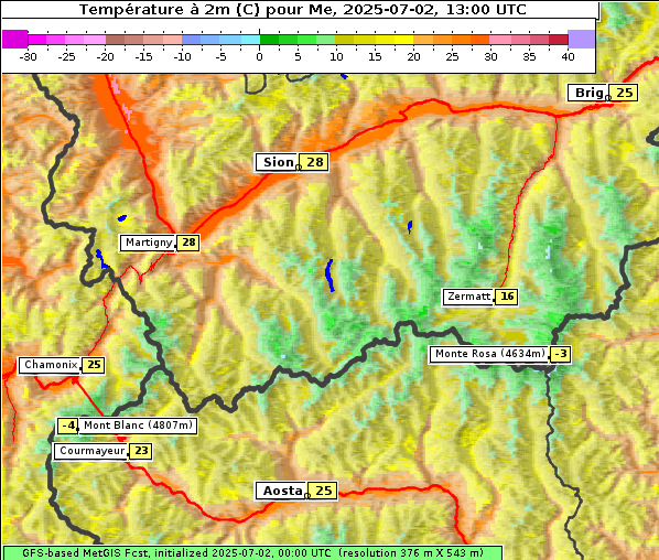 Temperatur, 2. 7. 2025