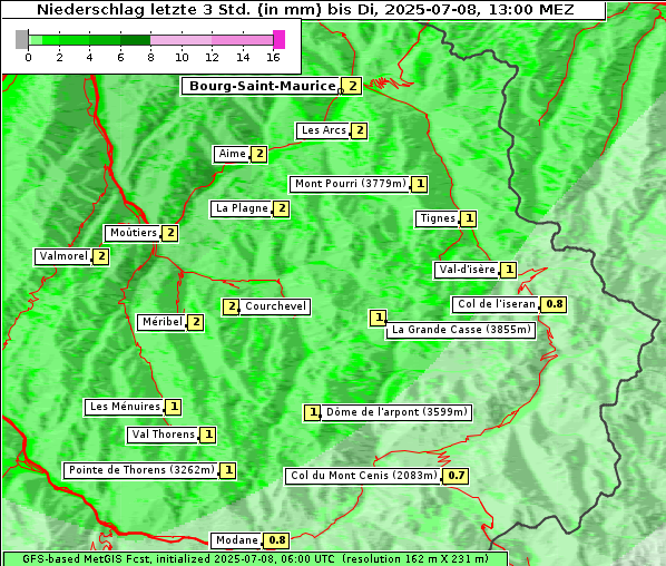 Niederschlag, 8. 7. 2025