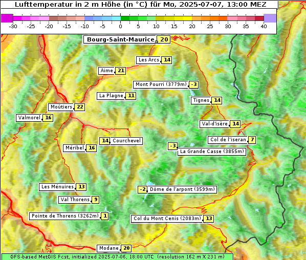 Temperatur, 7. 7. 2025
