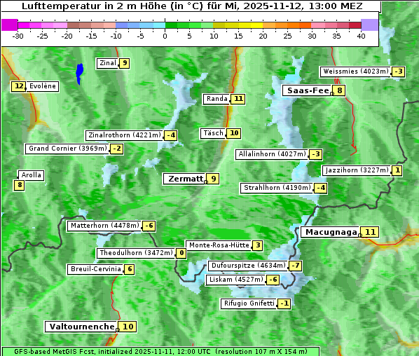 Temperatur, 12. 11. 2025