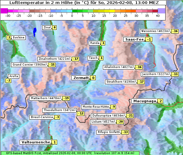 Temperatur, 8. 2. 2026