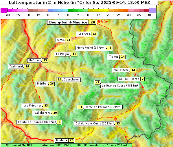 Temperatur, 14. 9. 2025