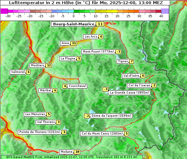 Temperatur, 8. 12. 2025