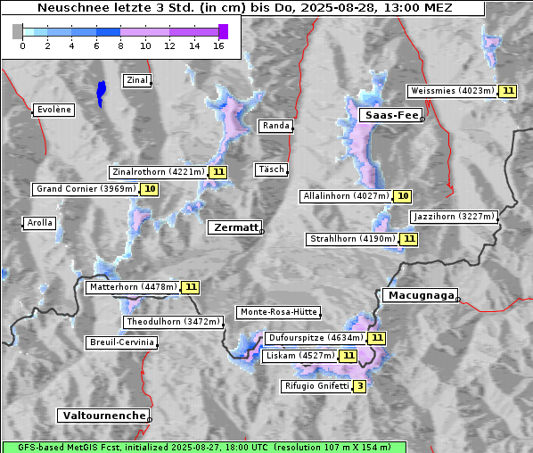 Neuschnee, 28. 8. 2025