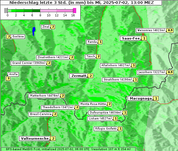 Niederschlag, 2. 7. 2025