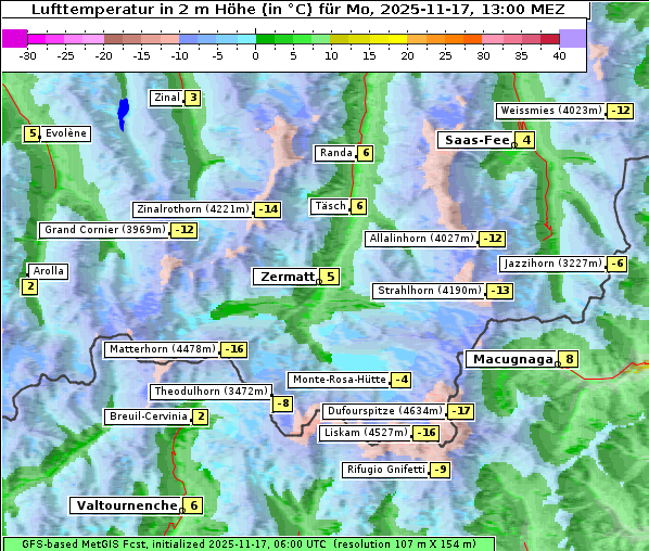 Temperatur, 17. 11. 2025