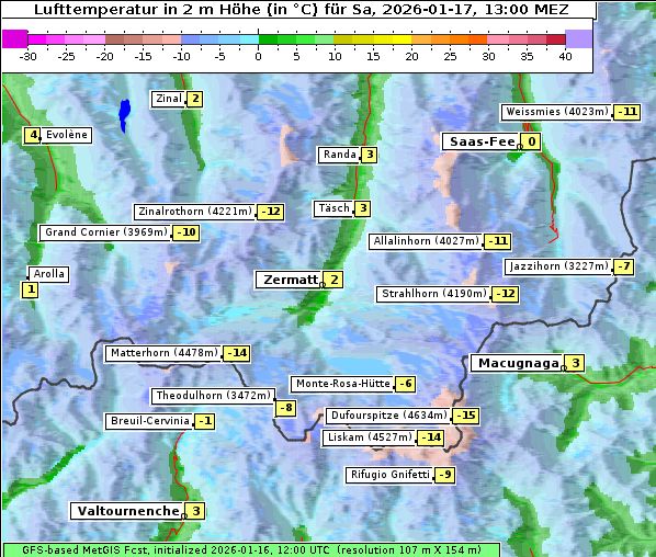 Temperatur, 17. 1. 2026