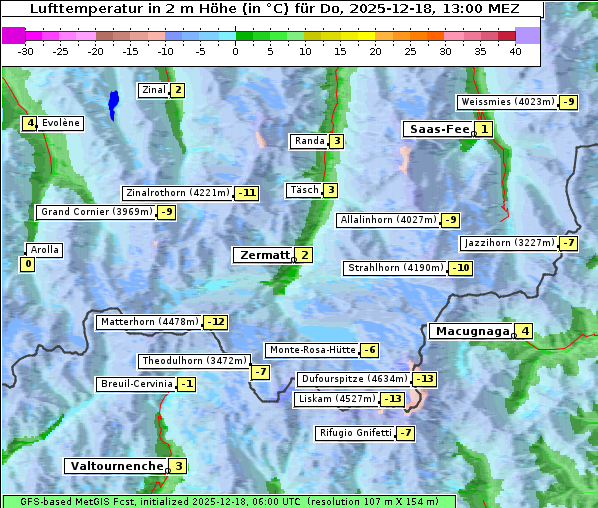 Temperatur, 18. 12. 2025