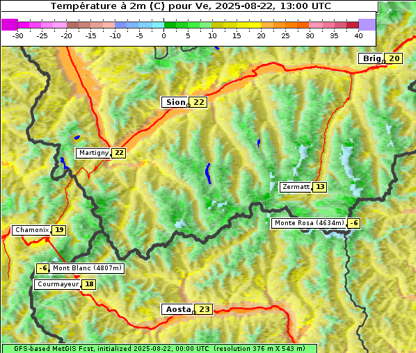 Temperatur, 22. 8. 2025