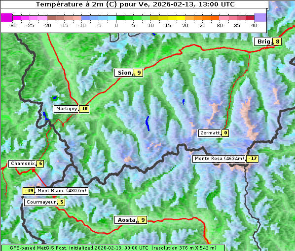 Temperatur, 13. 2. 2026